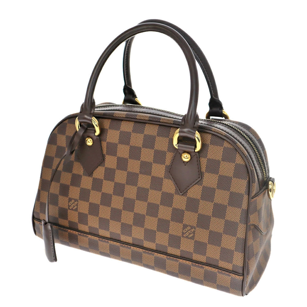 LOUIS VUITTON Duomo Handbag Damier Canvas Ebene Brown Bag LV
